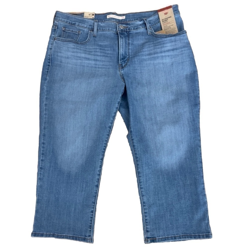 NWT Levi’s Shaping Capri Jeans 311 Stretch Smoothing Tummy Panel 10  14 20W New - Picture 9 of 11